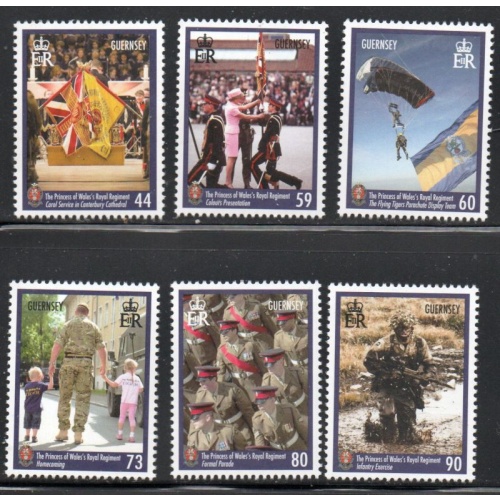 Guernsey Sc 1402-1407  2017 Princes of Wales Regiment stamp set mint NH