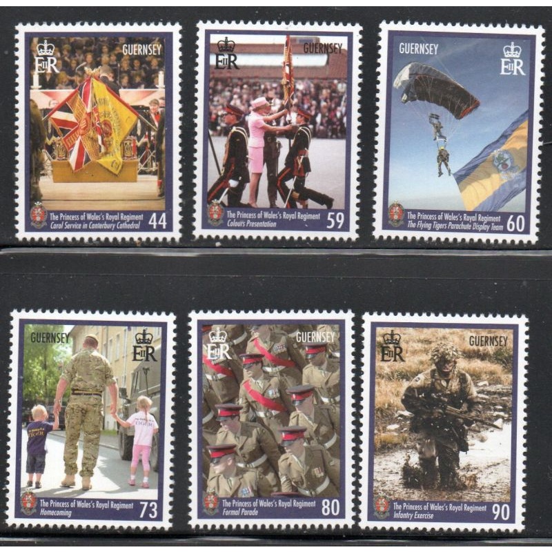 Guernsey Sc 1402-1407  2017 Princes of Wales Regiment stamp set mint NH