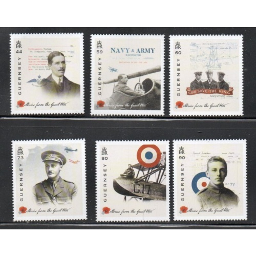 Guernsey Sc 1409-1414  2017 World War I Annivesarystamp set mint NH