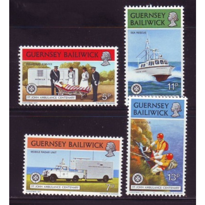 Guernsey Sc 153-56 1977 St John Ambulance stamp set mint NH