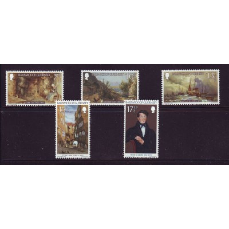 Guernsey Sc 213-17 1980 Le Lievre Paintings stamp set mint NH