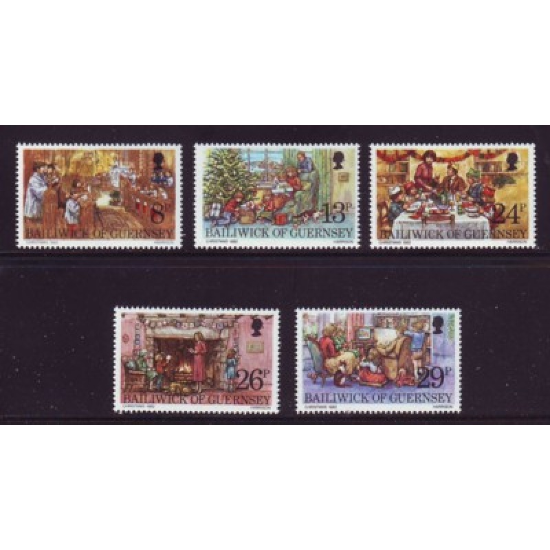 Guernsey Sc 250-54 1982 Christmas stamp set mint NH