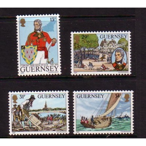 Guernsey Sc 303-06 1985 John Doyle stamp set mint NH