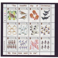 Guernsey Sc 307 1984 12 Days of  Christmas stamp miniature pane  mint NH
