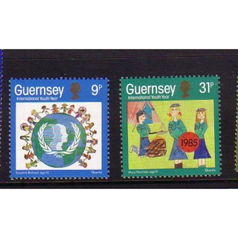 Guernsey Sc 316-17 1985 International Youth Year stamp set mint NH