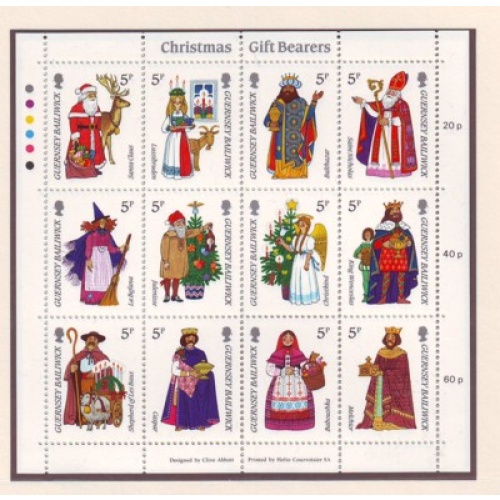Guernsey Sc 319 1985 Christmas Gift Bearers stamp sheet mint NH