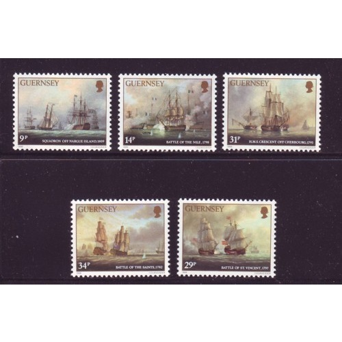 Guernsey Sc 325-329 1986 Lord De Saumarez stamp set mint NH