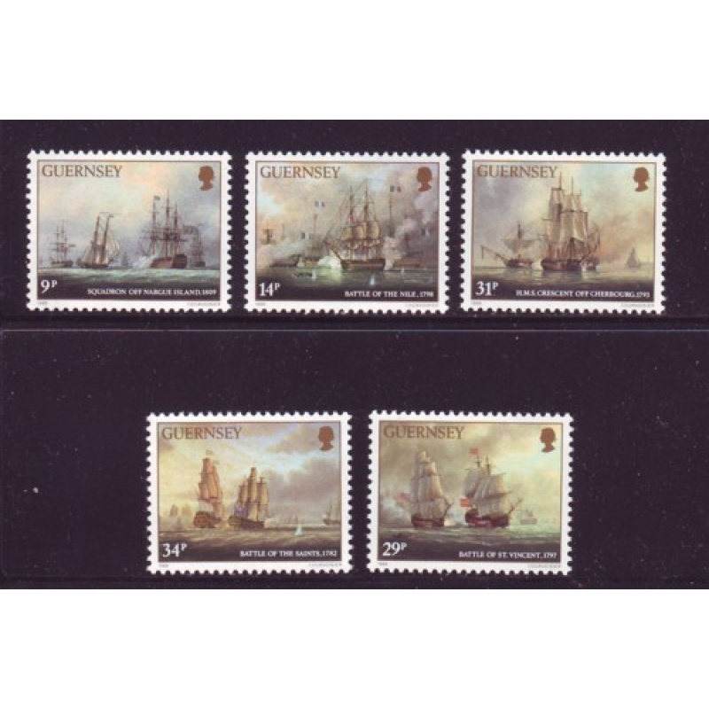 Guernsey Sc 325-329 1986 Lord De Saumarez stamp set mint NH