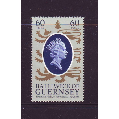 Guernsey Sc 330 1986 60th Birthday QE II stamp mint NH