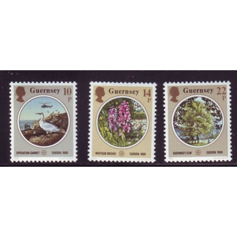Guernsey Sc  331-33 1986 Europa stamp set mint NH