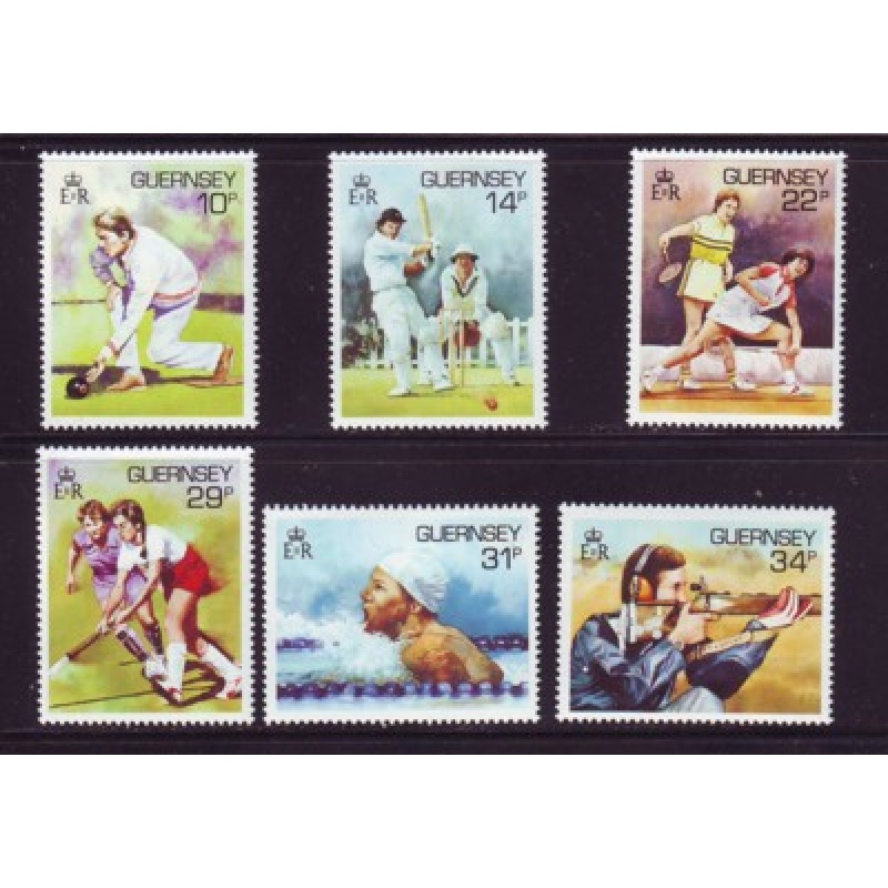 Guernsey Sc  336-341 1986 Sports stamp set mint NH