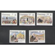 Guernsey Sc 362-366 1987 John Wesley Visit stamp set mint NH