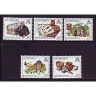 Guernsey Sc  385-89 1988 Lukis Archaeologist  stamp set mint NH