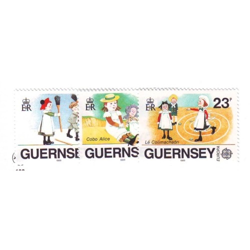 Guernsey Sc  401-03 1989 Europa stamp set mint NH