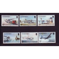 Guernsey Sc  404-09 1989 Guernsey Airport stamp set mint NH