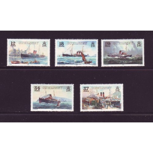 Guernsey Sc  411-15 1989  Great Western Stampship Service stamp set  mint NH