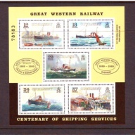 Guernsey Sc 415a 1989 Great Western Ships stamp sheet mint NH