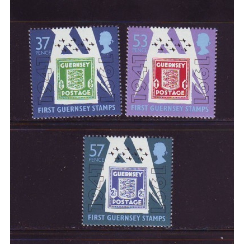 Guernsey Sc  446-48 1991 Occupation Stamps Anniversary stamp set  mint NH