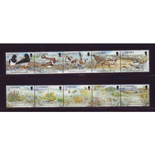 Guernsey Sc  465-66 1991 Birds & Plants stamp set  mint NH