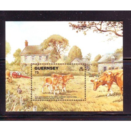 Guernsey Sc 475 1992 Guernsey Cows stamp sheet mint NH