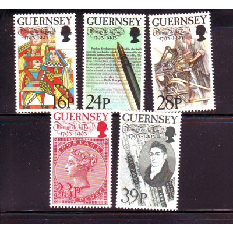 Guernsey Sc 520-24 1993 Thomas de la Rue stamp set  mint NH