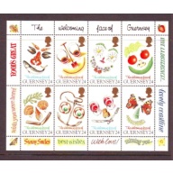 Guernsey Sc 550a 1995 Greetings Food stamp sheet mint NH