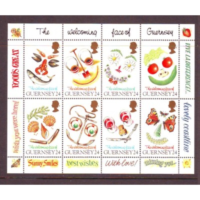 Guernsey Sc 550a 1995 Greetings Food stamp sheet mint NH