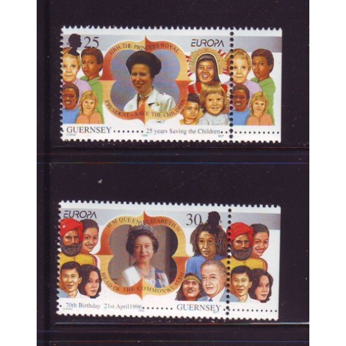 Guernsey Sc 564-65 1996 Europa stamp set  mint NH