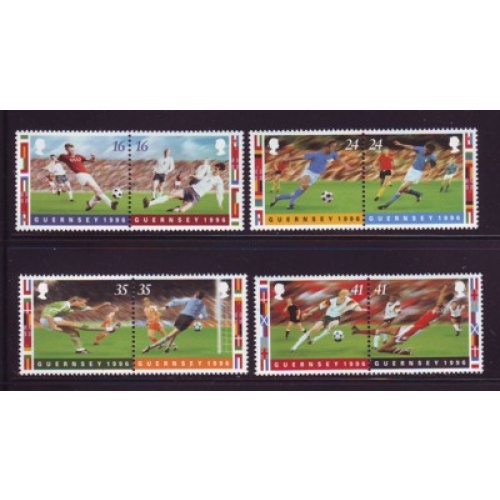 Guernsey Sc  566-569 1996 Soccer Championships stamp set  mint NH