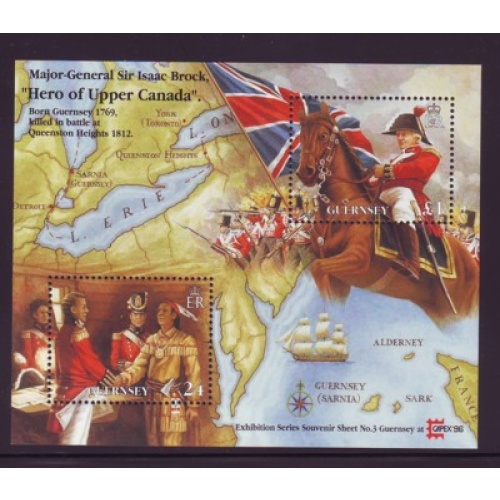 Guernsey Sc 570 1996 Sir Isaac Brock CAPEX 96 stamp sheet mint NH