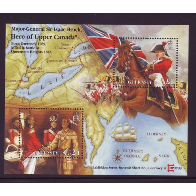 Guernsey Sc 570 1996 Sir Isaac Brock CAPEX 96 stamp sheet mint NH