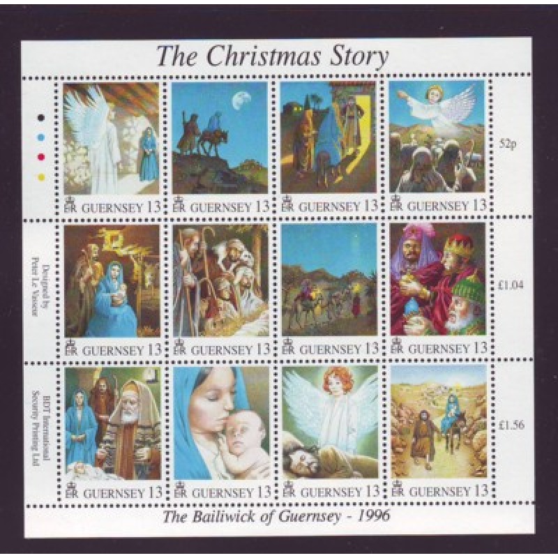 Guernsey Sc 583 1996 Christmas stamp sheet mint NH