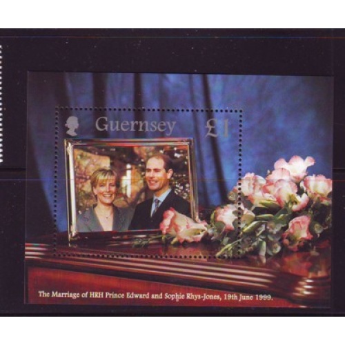 Guernsey Sc 690 1999 Royal Wedding Prince Edward stamp sheet  mint NH