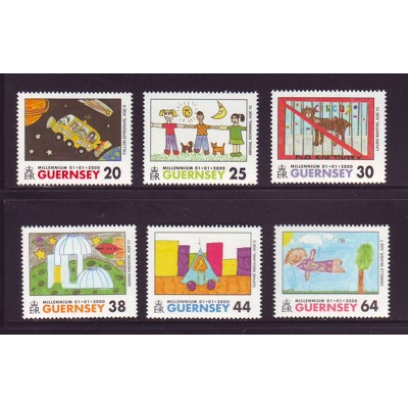 Guernsey Sc 703-708 2000 Millennium Children's Drawings stamp set mint NH