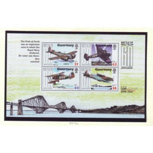Guernsey Sc 717b 2000 Battle of Britain Airplanes stamp booklet pane  mint NH