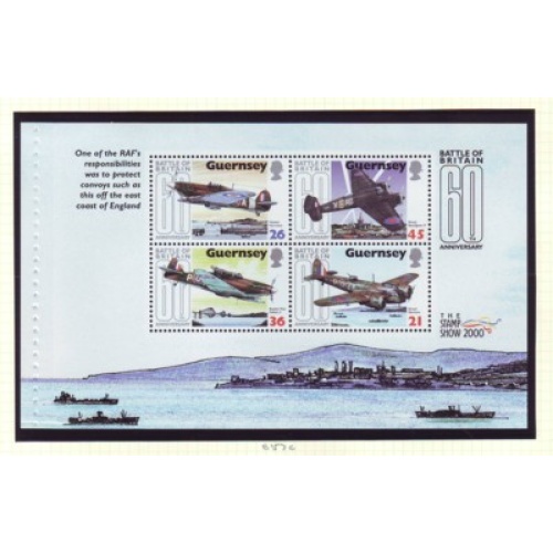 Guernsey Sc 717a 2000 Battle of Britain Airplanes stamp booklet pane  mint NH