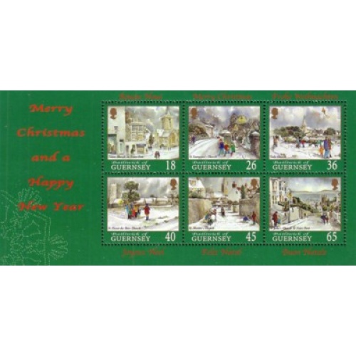 Guernsey Sc 725a 2000 Christmas stamp sheet mint NH