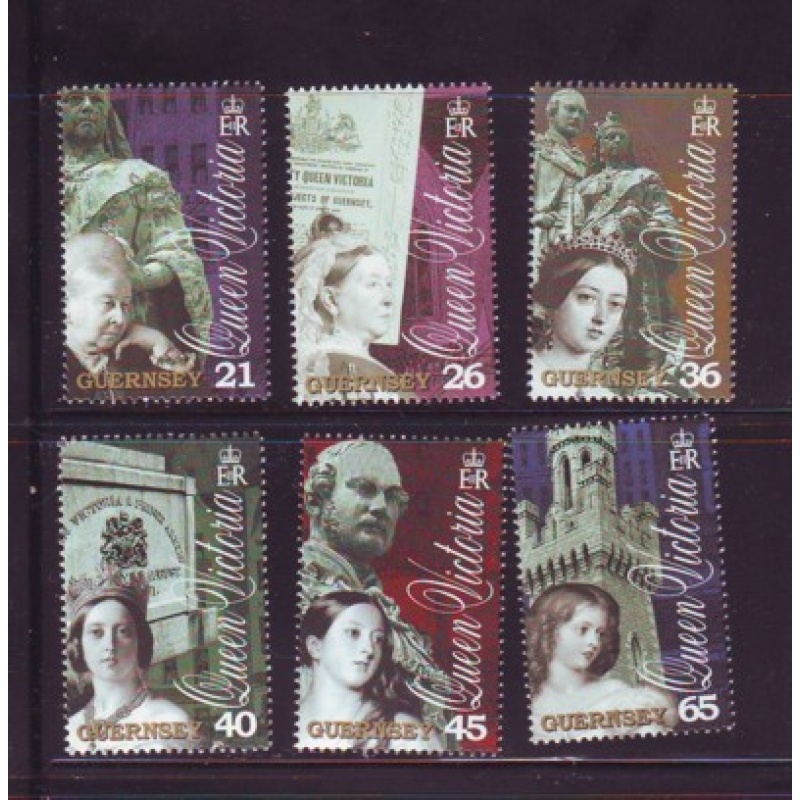 Guernsey Sc 726-731 2001 Death of Victoria stamp set mint NH