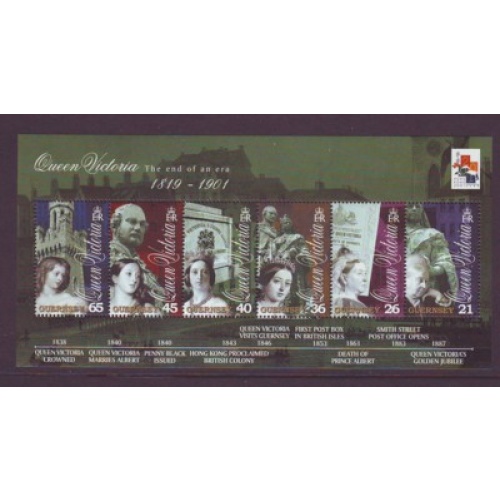 Guernsey Sc 731a 2001 Death of Victoria stamp sheet mint NH
