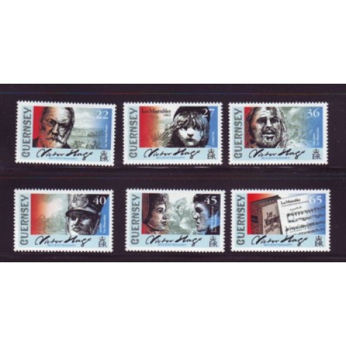 Guernsey Sc 762-767 2002 Birth of Victor Hugo stamp set mint NH