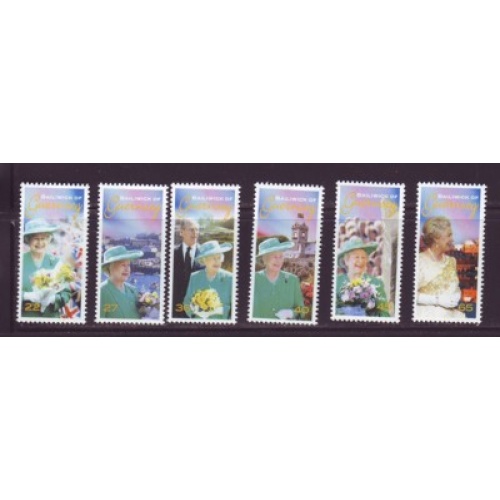 Guernsey Sc 769-774 2002 50 Anniversary QE II stamp set mint NH