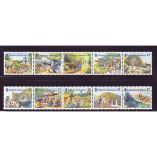 Guernsey Sc 775a-j 2002 Vacations in Sark stamp set mint NH