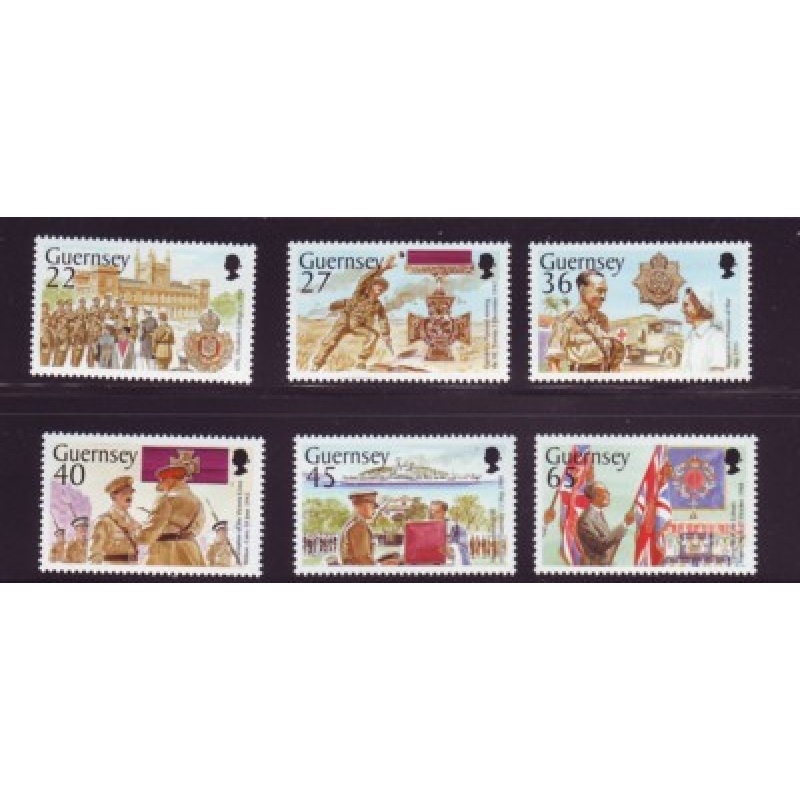 Guernsey Sc 777-782 2002 Victoria Cross Le Patourel stamp set mint NH