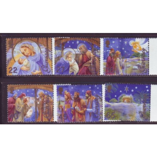 Guernsey Sc 784-789 2002 Christmas stamp set mint NH