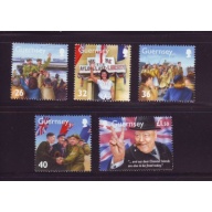Guernsey Sc 855-859 2005 World War II Events stamp set mint NH