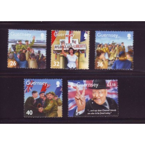 Guernsey Sc 855-859 2005 World War II Events stamp set mint NH