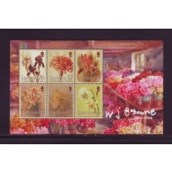 Guernsey Sc 865a 2005 Paintings of Flowers stamp sheet mint NH