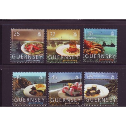 Guernsey Sc 868-873 2005 Europa Gastronomy stamp set mint NH