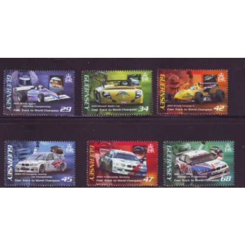 Guernsey Sc 905-910 2006 Andy Priaulx Race Car Driver stamp set mint NH