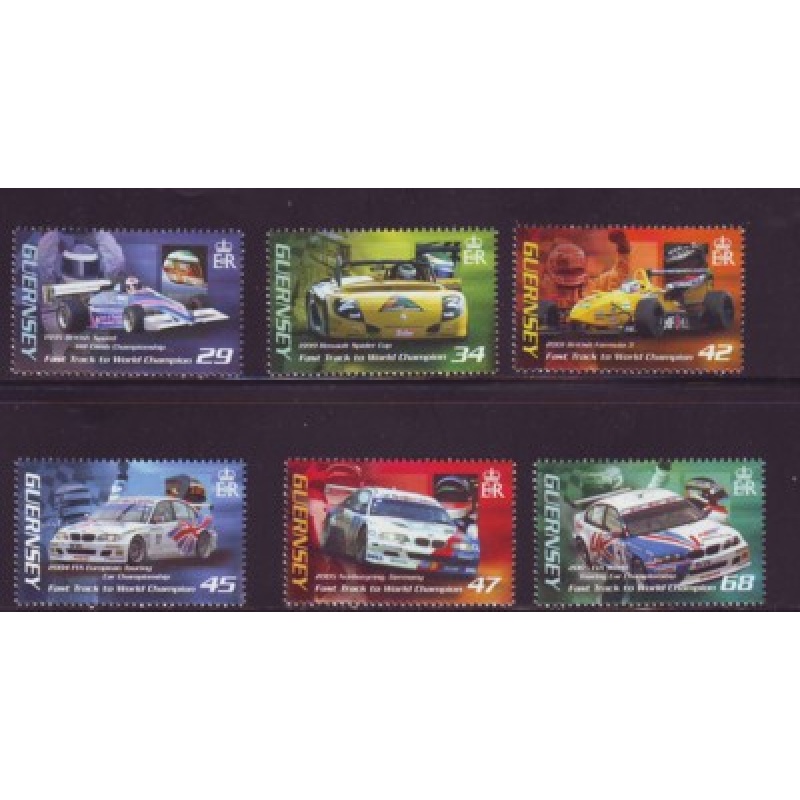 Guernsey Sc 905-910 2006 Andy Priaulx Race Car Driver stamp set mint NH